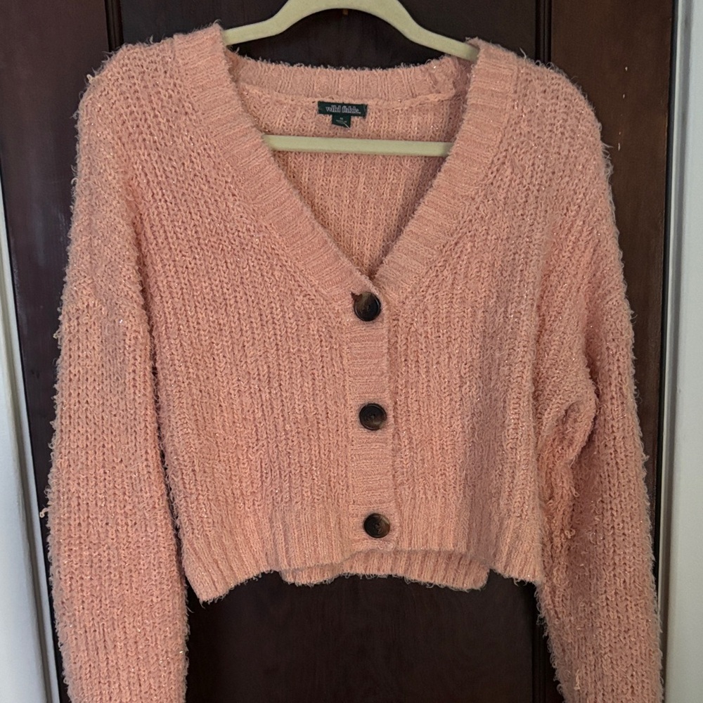 Wild Fable Peach Button-Up Cardigan